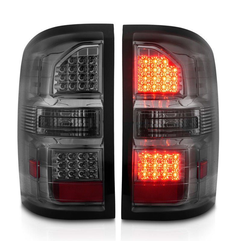 Load image into Gallery viewer, ANZO 2014-2018 GMC Sierra LED Tail Lights Black Housing Smoke Lens