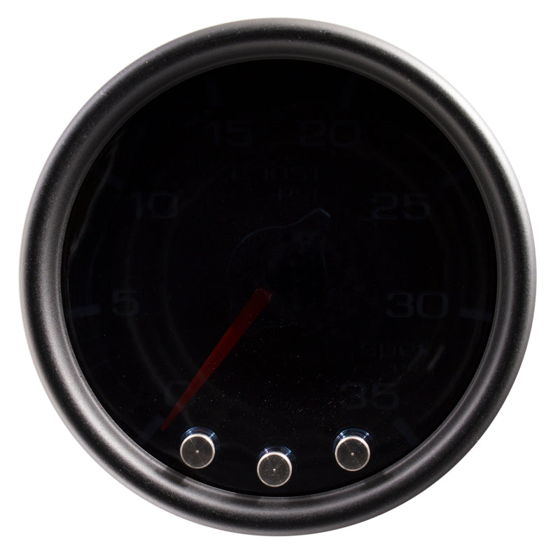 Load image into Gallery viewer, Autometer Spek-Pro Gauge Boost 2 1/16in 35psi Stepper Motor W/Peak & Warn Blacksmoke//Black