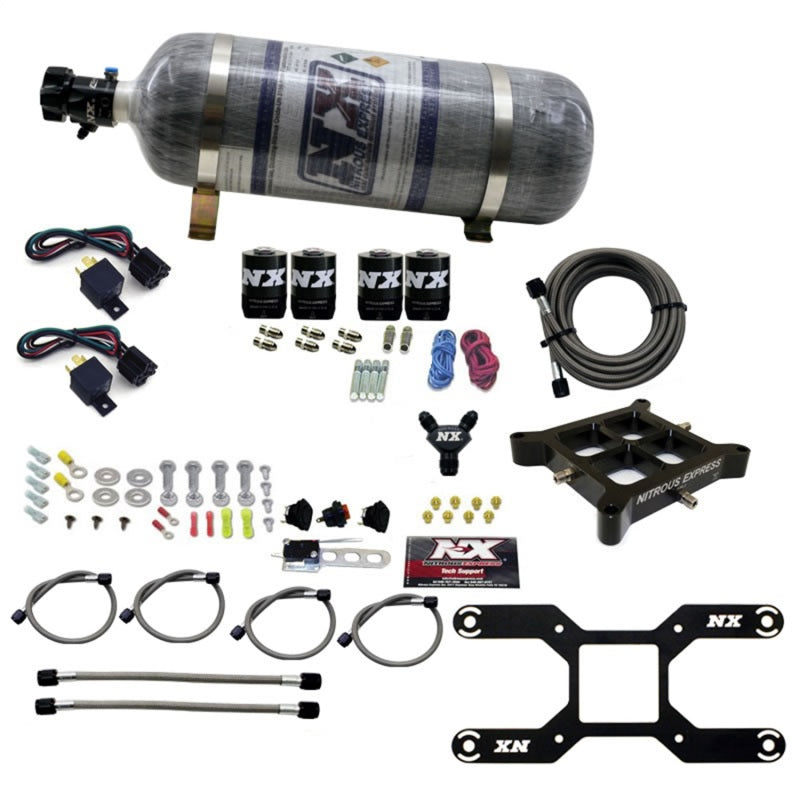 Load image into Gallery viewer, Nitrous Express 4150 Dual Stage Billet Crossbar Nitrous Kit (50-300 & 100-500HP) w/Composite Bottle