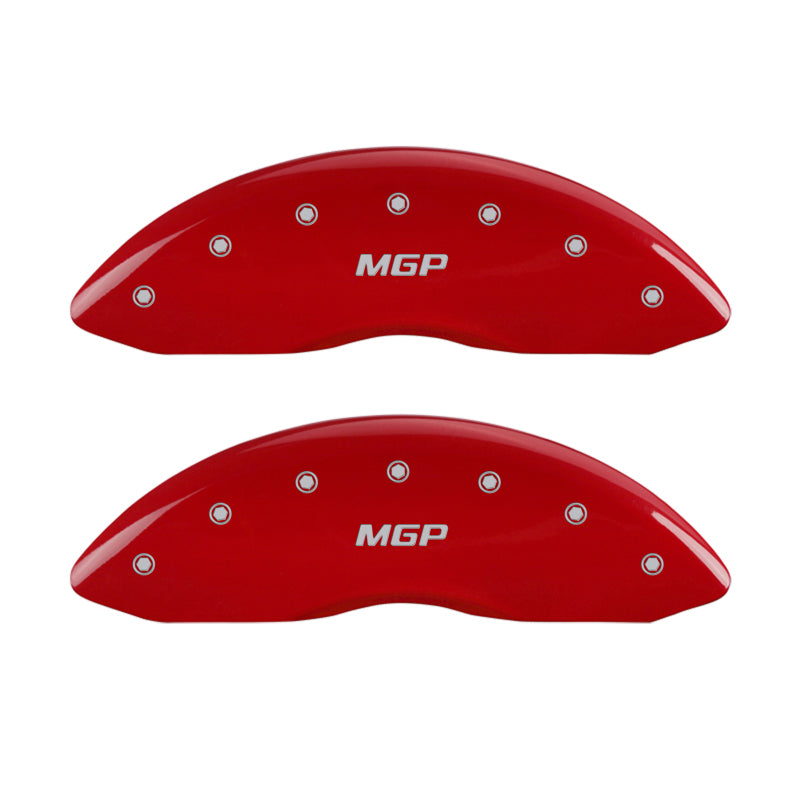 Load image into Gallery viewer, MGP 4 Caliper Covers Engraved Front & Rear MGP Red finish silver ch