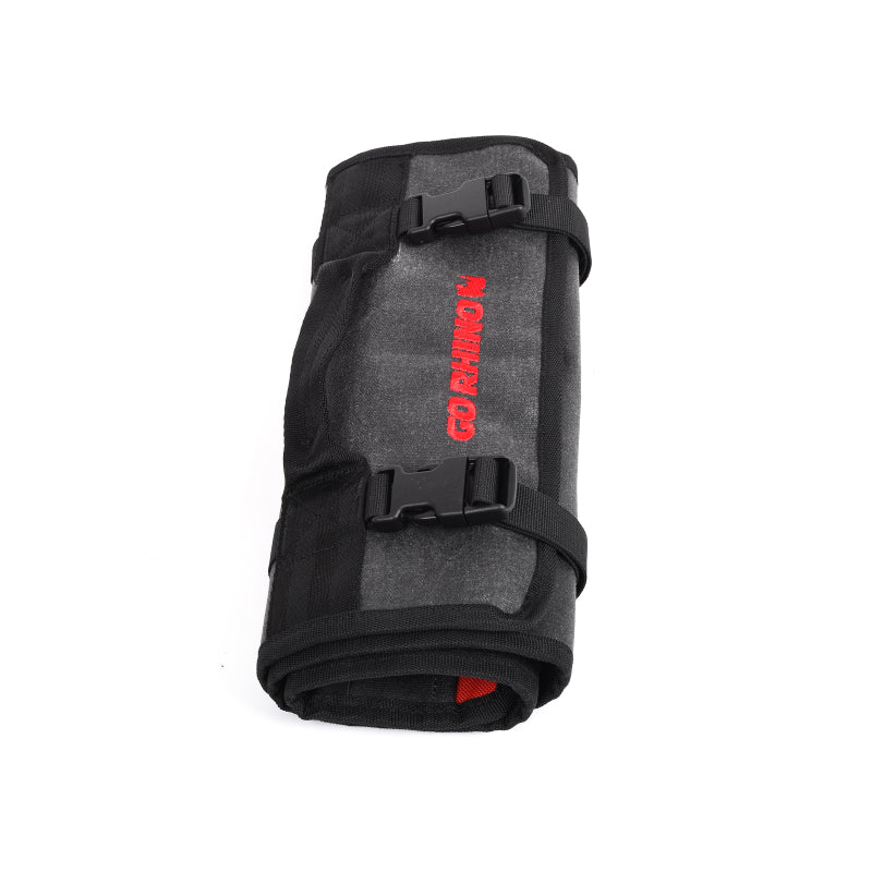 Load image into Gallery viewer, Go Rhino XVenture Gear Tool Roll - Small (4x4in. Closed) 12oz Waxed Canvas - Black