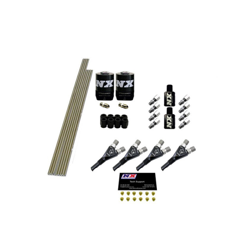 Load image into Gallery viewer, Nitrous Express 4 Cyl Shark Plumb Kit w/2 Solenoids & 75HP Jets Incl Hardware