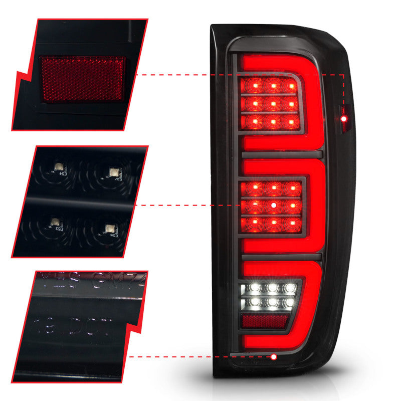 Load image into Gallery viewer, ANZO 19-23 GMC Sierra 1500/2500HD/3500HD Smoke Black Replacement Full LED Bar Tail Light