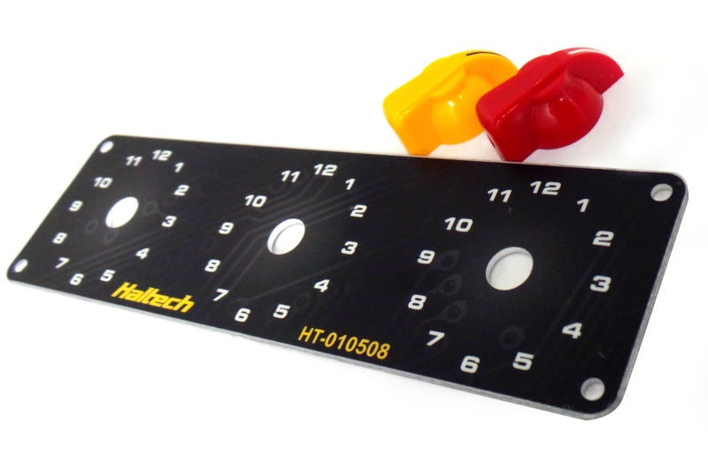 Load image into Gallery viewer, Haltech Triple Switch Panel Kit w/Yellow & Red Knobs