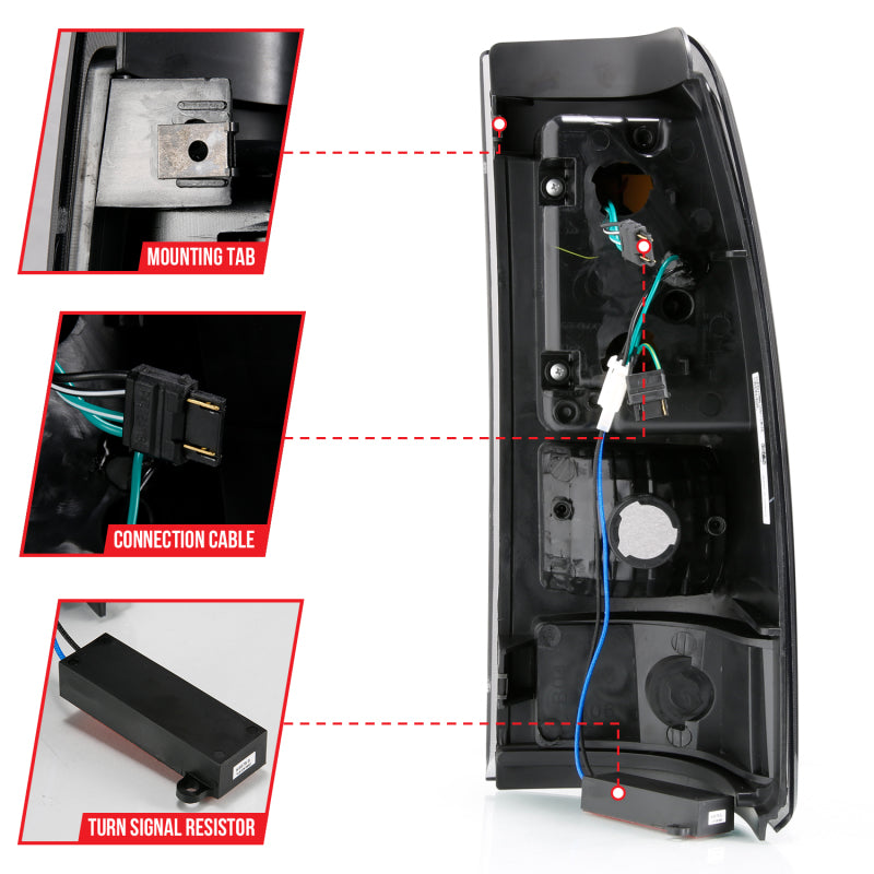 Load image into Gallery viewer, ANZO 1999-2002 Chevy Silverado 1500 LED Taillights Plank Style Black w/Smoke Lens