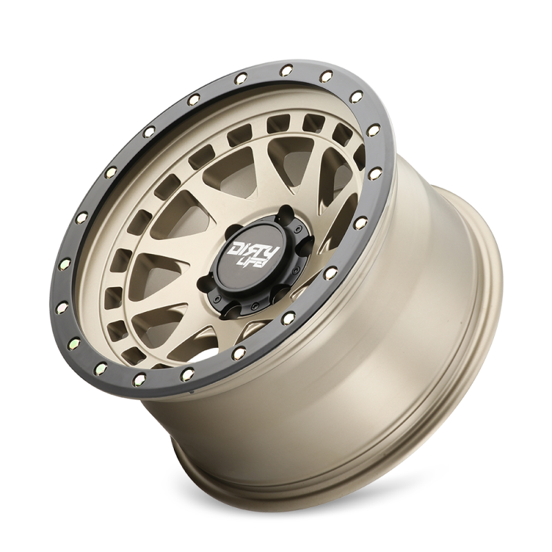 Load image into Gallery viewer, Dirty Life 9311 Enigma Pro 17x9/5x127 BP/-12mm Offset/71.5mm Hub Satin Gold Wheel - Beadlock