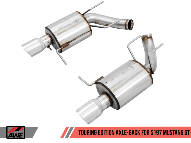 Load image into Gallery viewer, AWE Tuning S197 Mustang GT Axle-Back Exhaust - Touring Edition (Chrome Silver Tips)