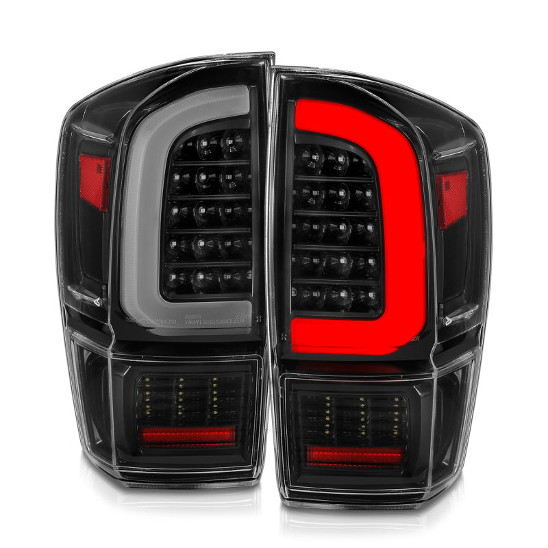 Load image into Gallery viewer, ANZO 16-21 Toyota Tacoma LED Tail Lights - w/ Light Bar Sequential Black Housing & Clear Lens