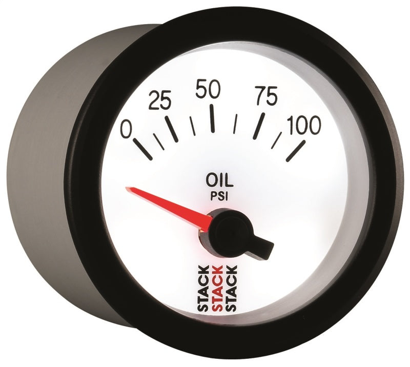 Load image into Gallery viewer, Autometer Stack 52mm 0-100 PSI 1/8in NPTF Electric Oil Pressure Gauge - White