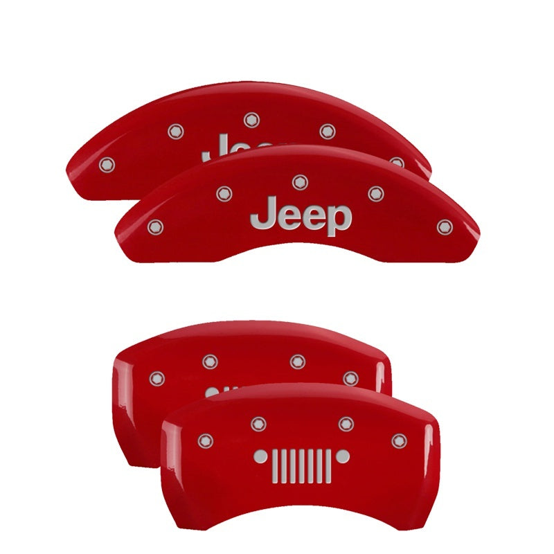 Load image into Gallery viewer, MGP 4 Caliper Covers Engraved Front & Rear MGP Red finish silver ch