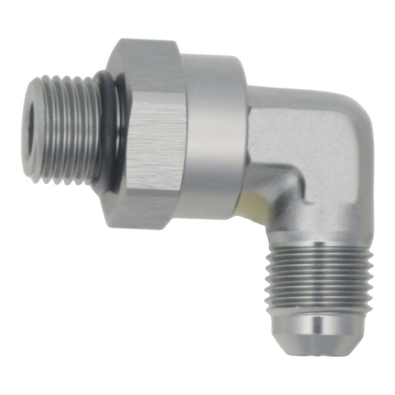 Load image into Gallery viewer, DeatschWerks 6AN ORB Male Swivel to 90-Degree 6AN Male Flare - Anodized DW Titanium