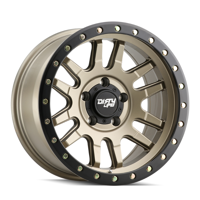 Load image into Gallery viewer, Dirty Life 9309 Canyon Pro 17x9/5x127 BP/-12mm Offset/71.5mm Hub Satin Gold Wheel - Beadlock