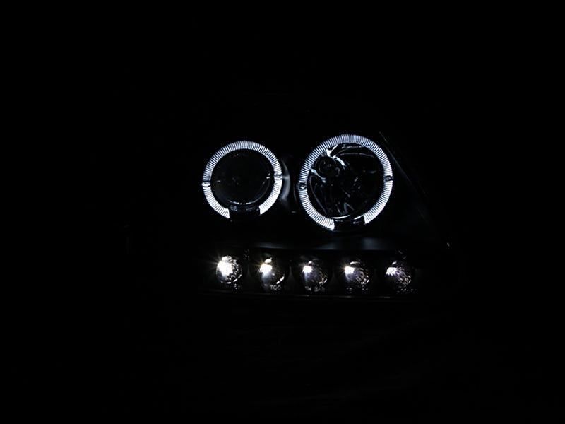 Load image into Gallery viewer, ANZO 1997.5-2003 Ford F-150 Projector Headlights w/ Halo and LED Black 1pc