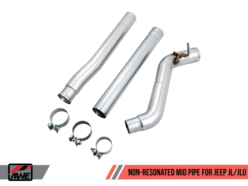Load image into Gallery viewer, AWE Tuning 2018+ Jeep Wrangler JL/JLU 2.0T Non-Resonated Mid Pipe