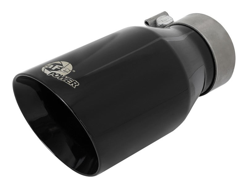 Load image into Gallery viewer, aFe MACH Force-Xp Univ 304 SS Double-Wall Clamp-On Exhaust Tip - Black - 3in Inlet - 4.5in Outlet