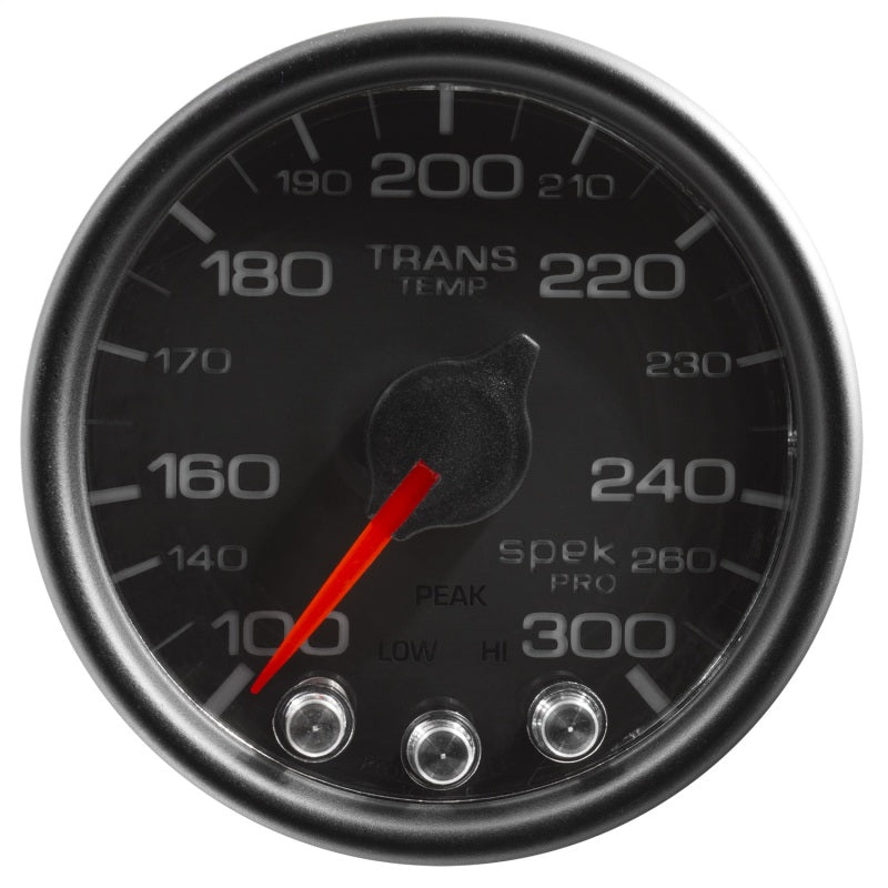 Load image into Gallery viewer, Autometer Spek-Pro Gauge Trans Temp 2 1/16in 300f Stepper Motor W/Peak & Warn Blk/Blk
