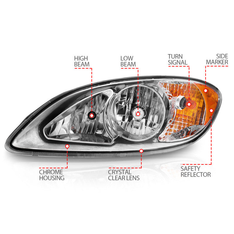 Load image into Gallery viewer, ANZO 2008-2016 International Prostar Crystal Headlights Chrome Housing