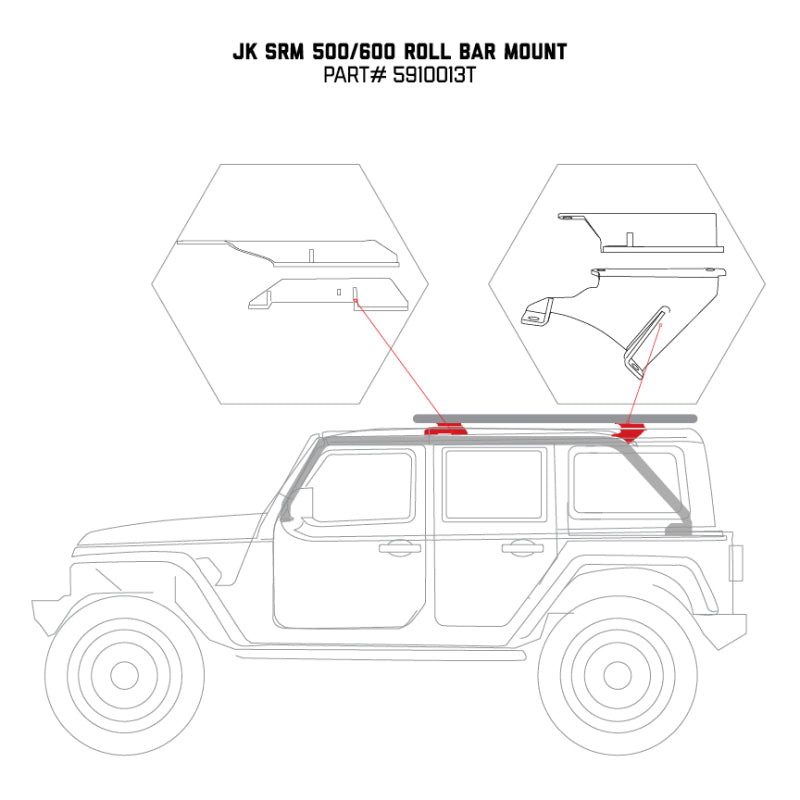 Load image into Gallery viewer, Go Rhino 07-17 Jeep Wrangler 4dr Mounting Kit for SRM Rack