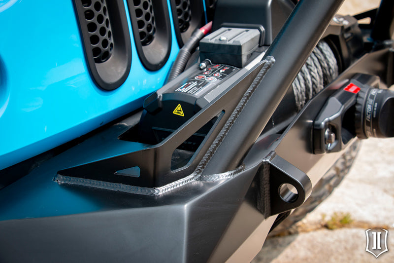 Load image into Gallery viewer, ICON 07-18 Jeep Wrangler JK Pro Series Front Bumper Rec Winch Mount w/Bar/Tabs