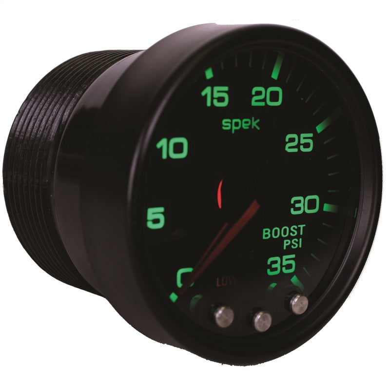 Load image into Gallery viewer, Autometer Spek-Pro Gauge Boost 2 1/16in 35psi Stepper Motor W/Peak & Warn Blacksmoke//Black