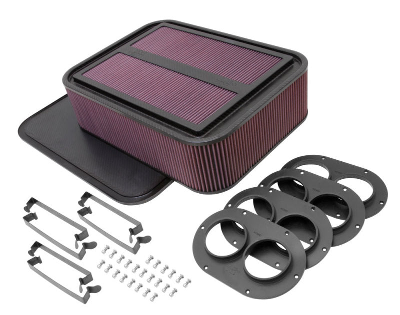 Load image into Gallery viewer, K&N Custom Racing Air Filter - Rectangular Carbon Fiber 4in Air Box w/ 2.75in Air Horn