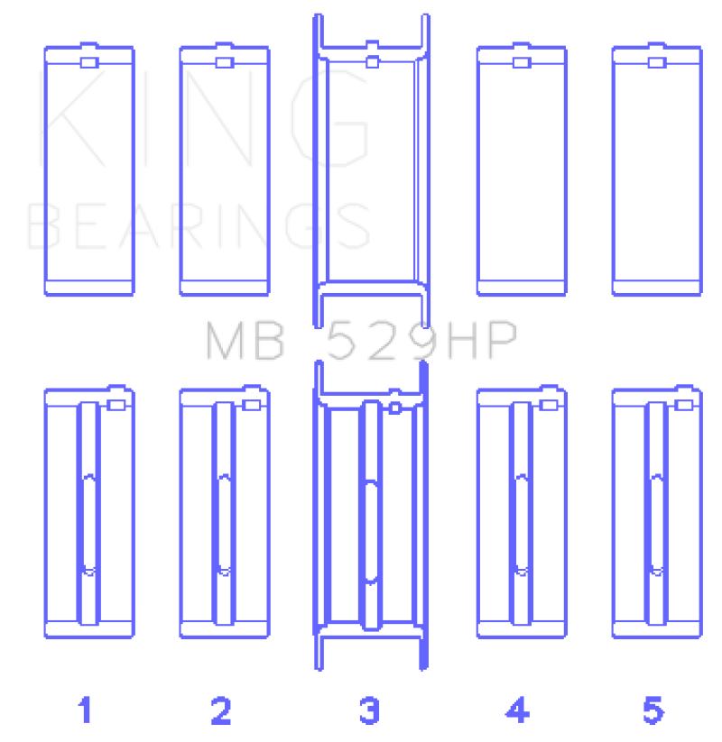 Load image into Gallery viewer, King Engine Bearings Ford 260CI/289CI/302 5.0L Windsor (0.010 Size) Main Bearing Set