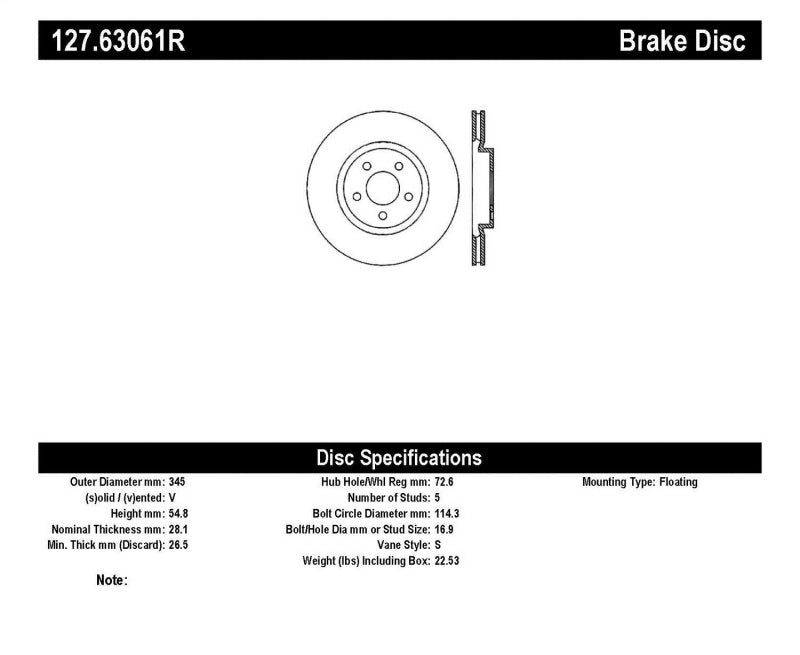 Load image into Gallery viewer, StopTech 05-09 Chrysler 300 (5.7L V8 exc SRT-8) Front Right Slotted & Drilled Rotor