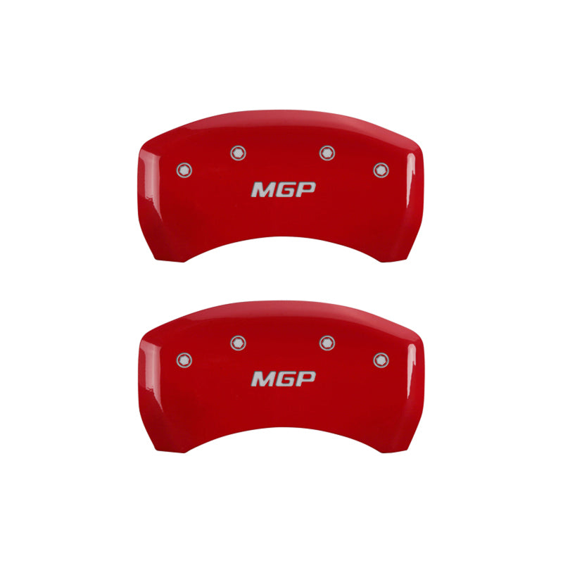 Load image into Gallery viewer, MGP 4 Caliper Covers Engraved Front & Rear MGP Red finish silver ch