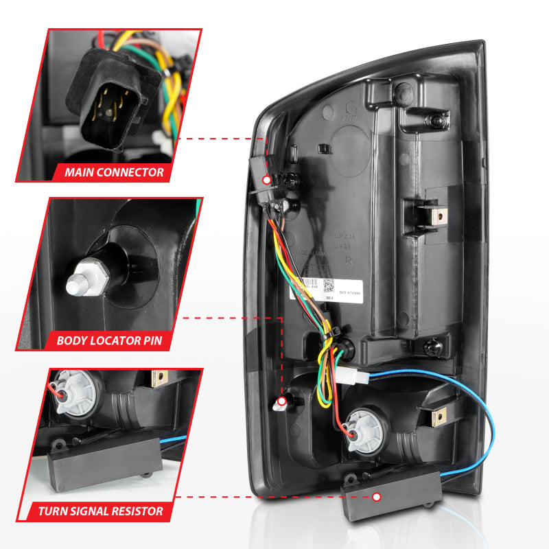 Load image into Gallery viewer, ANZO 2002-2006 Dodge Ram 1500 LED Tail Lights w/ Light Bar Black Housing Smoke Lens