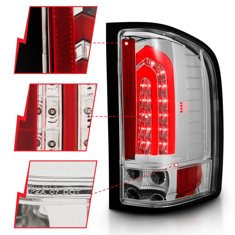 Load image into Gallery viewer, ANZO 2007-2013 Chevrolet Silverado 1500 LED Taillights Chrome