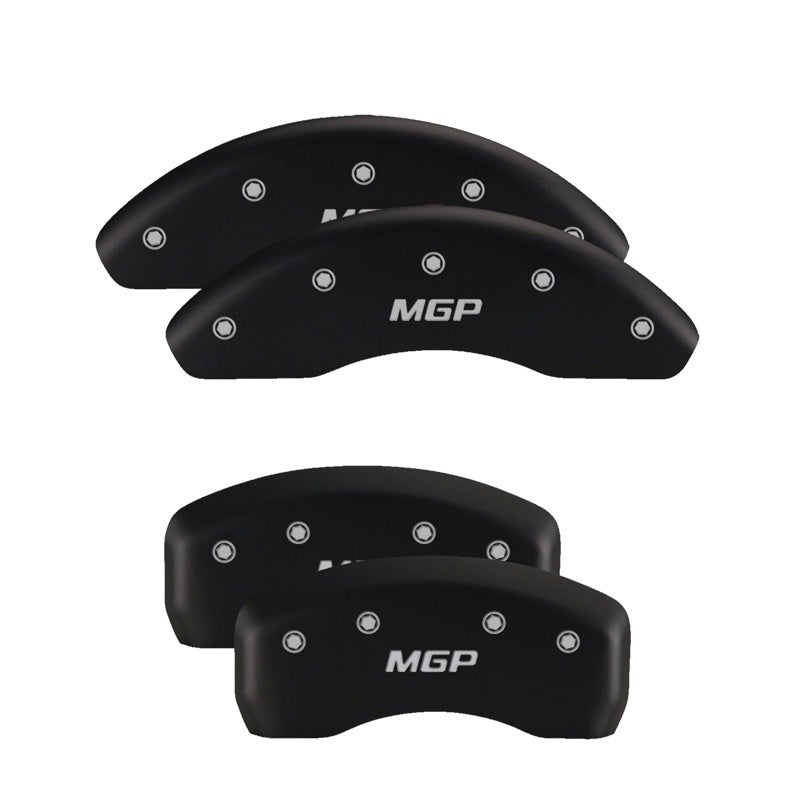 Load image into Gallery viewer, MGP 4 Caliper Covers Engraved Front & Rear Avalanche Red finish silver ch