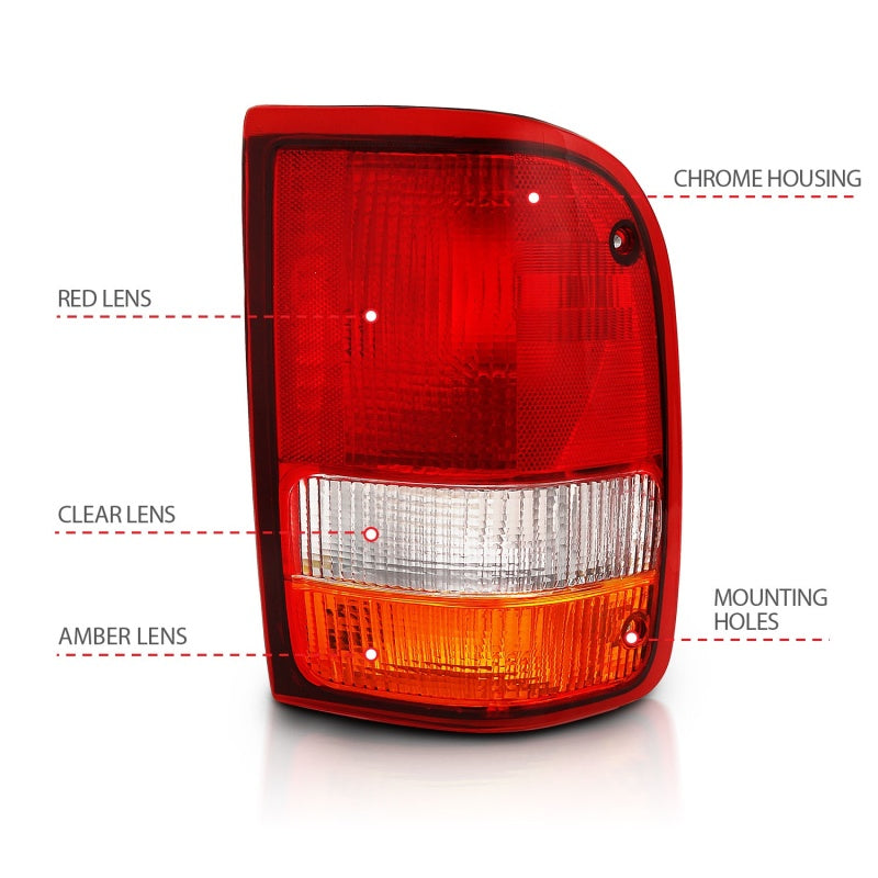 Load image into Gallery viewer, ANZO 1993-1997 Ford Ranger Tail Light Red/Clear (OE)