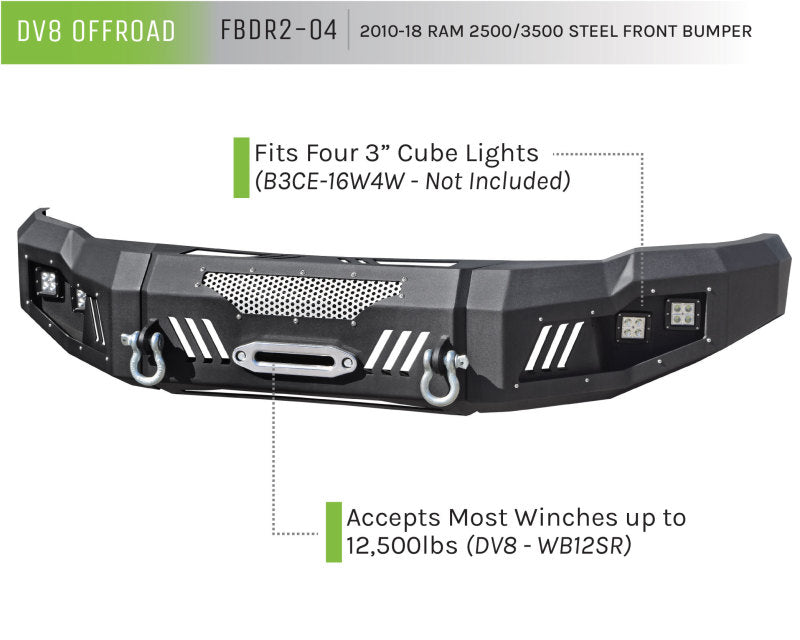 Load image into Gallery viewer, DV8 Offroad 10-18 RAM 2500 Front Bumper