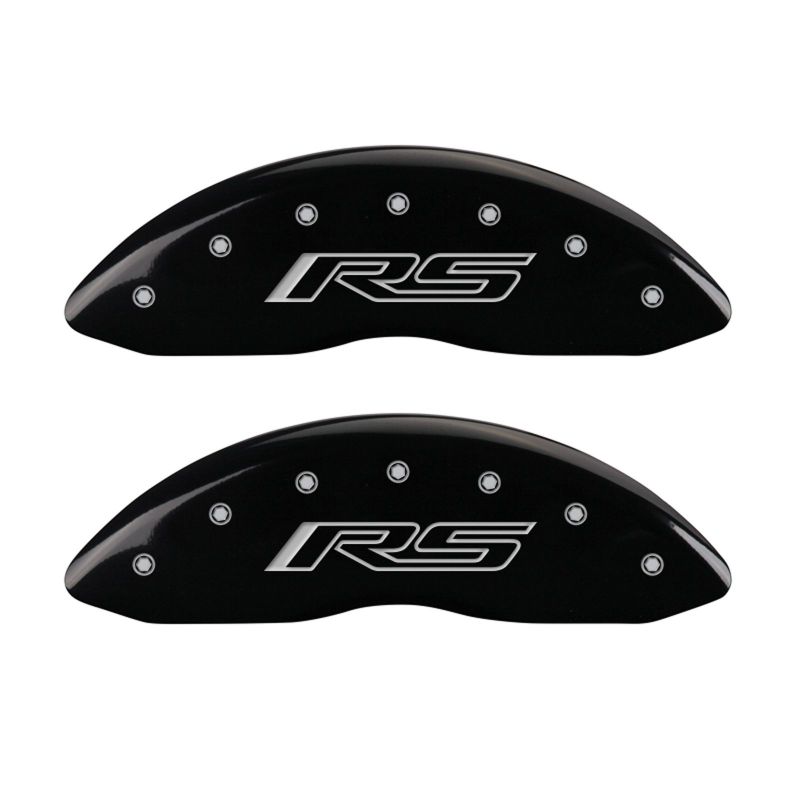 Load image into Gallery viewer, MGP 4 Caliper Covers Engraved Front & Rear Gen 5/RS Black finish silver ch
