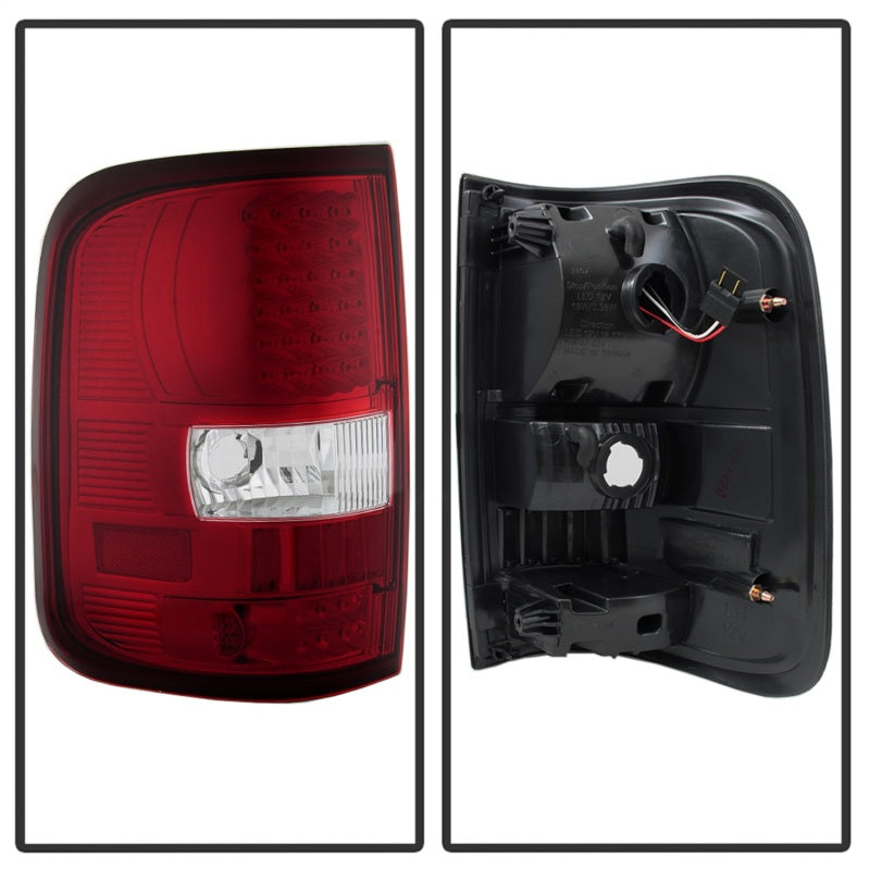 Load image into Gallery viewer, xTune Ford F150 Styleside 04-08 LED Tail Lights Red Clear ALT-ON-FF15004-LED-RC