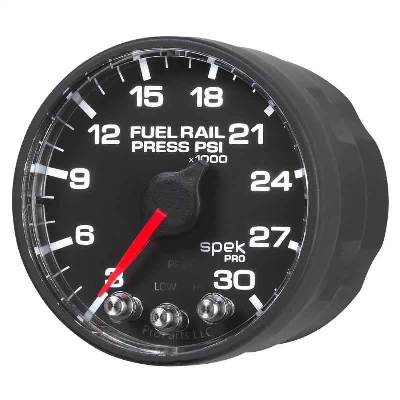 Load image into Gallery viewer, Autometer Spek-Pro Gauge Rail Press 2 1/16in 30Kpsi Stepper Motor W/Peak & Warn Blk/Blk