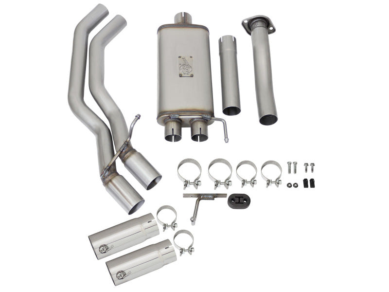 Load image into Gallery viewer, aFe Rebel Exhausts 3in SS Cat-Back 15-16 Ford F-150 EcoBoost V6 2.7/3.5L V8 5.0L w/ Polished Tips
