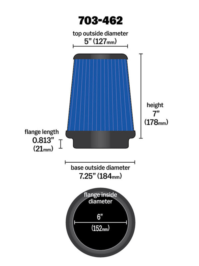 Load image into Gallery viewer, Airaid Universal Air Filter - Cone 6 x 7-1/4 x 5 x 7