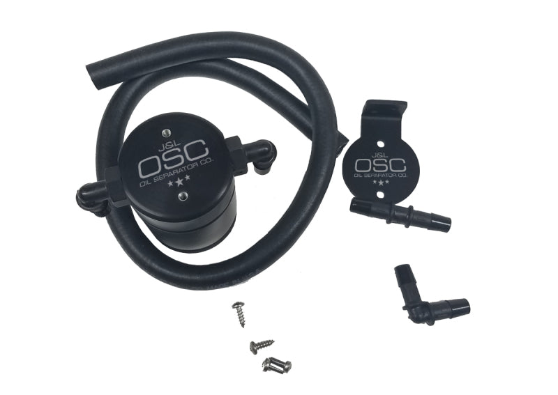 Load image into Gallery viewer, J&L 96-98 Ford Mustang SVT Cobra Driver Side Oil Separator 3.0 - Black Anodized