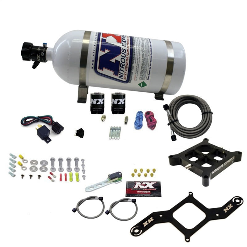 Load image into Gallery viewer, Nitrous Express 4150 Single Entry Crossbar Nitrous Plate Kit Pro-Power (100-500HP) w/10lb Bottle