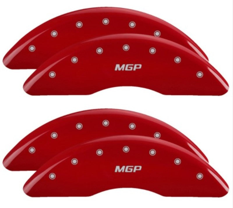 Load image into Gallery viewer, MGP 4 Caliper Covers Front & Rear 2019+ Ram 2500/3500 Red Finish w/ MGP Logo