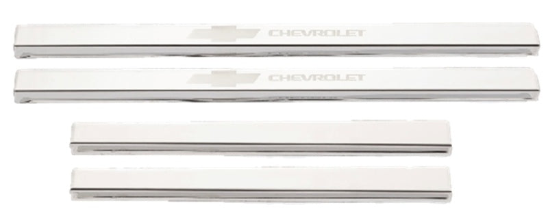 Load image into Gallery viewer, Putco 2019+ Chevrolet Silverado LD- Crew Cab (4pc) w/ Bow Tie Etching SS Door Sills