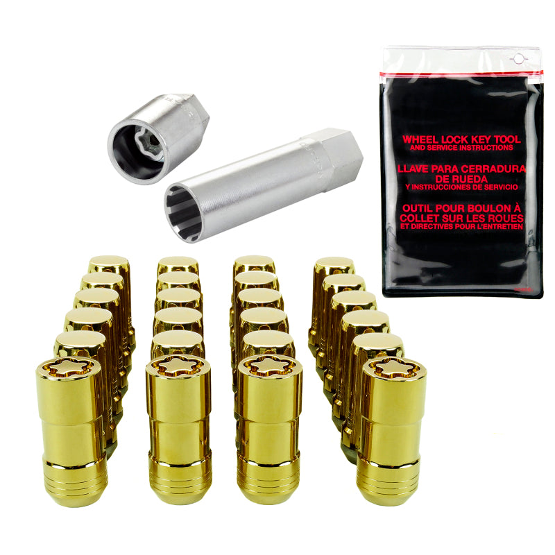 Load image into Gallery viewer, McGard SplineDrive Tuner 6 Lug Install Kit w/Locks & Tool (Cone) M14X1.5 / 1in. Hex - Gold