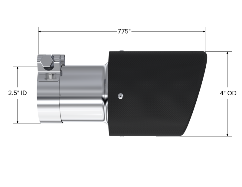 Load image into Gallery viewer, MBRP Universal Carbon Fiber Tip 4in OD / 2.5in Inlet / 7.7in L