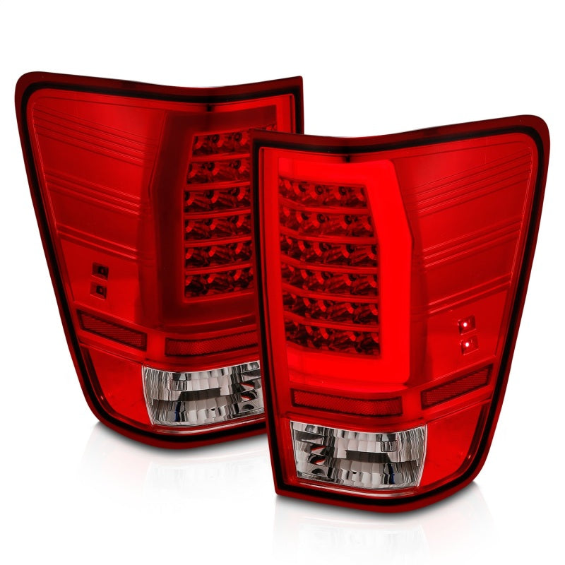 Load image into Gallery viewer, ANZO 04-15 Nissan Titan Full LED Taillights Chrome Housing Red/Clear Lens