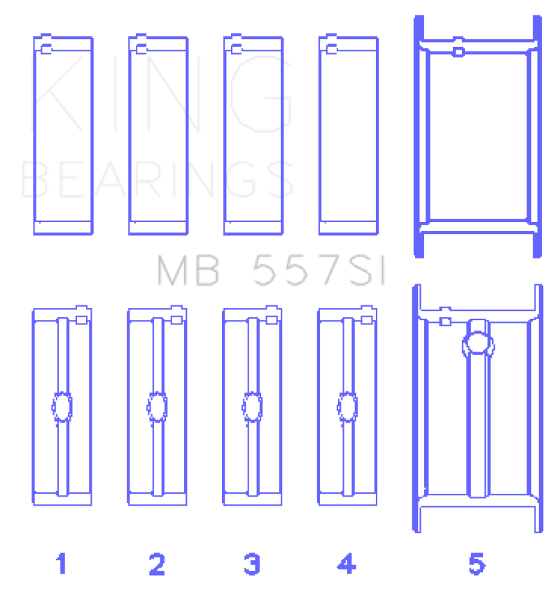 Load image into Gallery viewer, King Engine Bearings Small Block Chevy (Size STDX) Silicon Aluminum Bi-Metal Main Bearing Set
