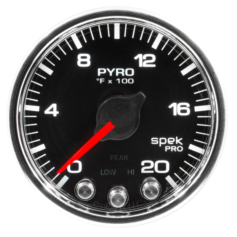 Load image into Gallery viewer, Autometer Spek-Pro Gauge Pyro. (Egt) 2 1/16in 2000f Stepper Motor W/Peak & Warn Blk/Chrm