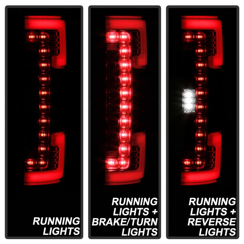 Load image into Gallery viewer, Spyder 17-18 Ford F-250 SD (w/Blind Spot Sensor) LED Tail Lights - Chrm (ALT-YD-FS17BS-LED-C)