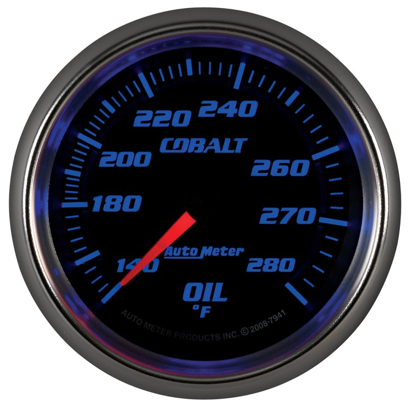 Load image into Gallery viewer, Autometer Cobalt 66.7mm 140-280 Degree F Mechanical Oil Temperature Gauge