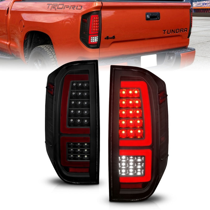 Load image into Gallery viewer, ANZO 2014-2021 Toyota Tundra LED Taillights Black Housing/Smoke Lens